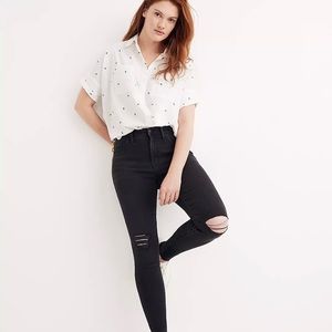 Madewell 9” mid-rise skinny jeans in black sea